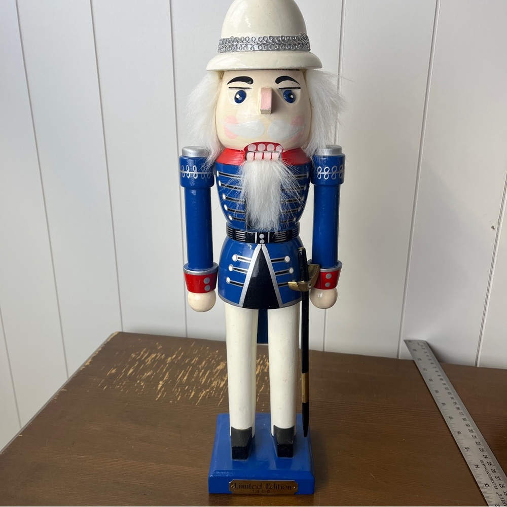 Elegant Blue and White Nutcracker Soldier